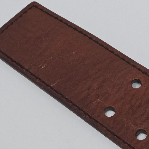 MICHAEL Michael Kors Brown Leather Wide Belt XL Silver Tone Double Prong Buckle main image 12